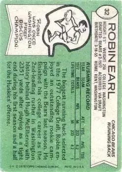 1978 Topps #32 - Robin Earl - Chicago Bears
