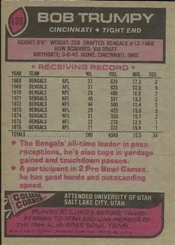 1977 Topps #135 - Bob Trumpy - Cincinnati Bengals 1977 Topps #135 - Bob Trumpy - Cincinnati Bengals
