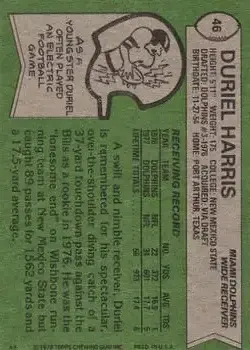 1978 Topps #46 - Duriel Harris - Miami Dolphins