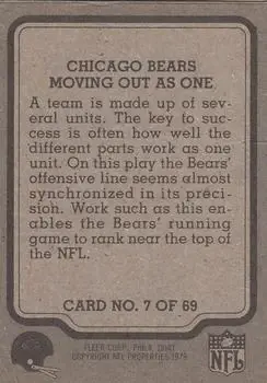 1979 Fleer Team Action #7 - Card #7 - Chicago Bears