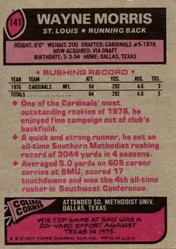 1977 Topps #141 - Wayne Morris - St. Louis Cardinals