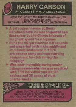 1977 Topps #146 - Harry Carson - New York Giants