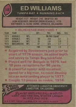 1977 Topps #148 - Ed Williams - Tampa Bay Buccaneers 1977 Topps #148 - Ed Williams - Tampa Bay Buccaneers