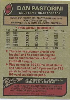 1977 Topps #149 - Dan Pastorini - Houston Oilers