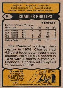 1979 Topps #8 - Charles Phillips - Oakland Raiders