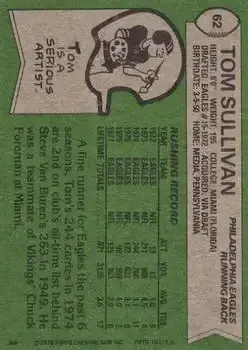 1978 Topps #62 - Tom Sullivan - Philadelphia Eagles