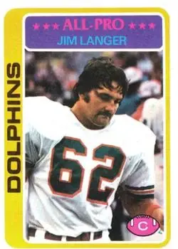 1978 Topps #70 - Jim Langer - Miami Dolphins 1978 Topps #70 - Jim Langer - Miami Dolphins