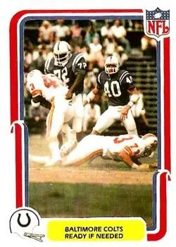 1980 Fleer Team Action #4 - Card #4 - Baltimore Colts - Front