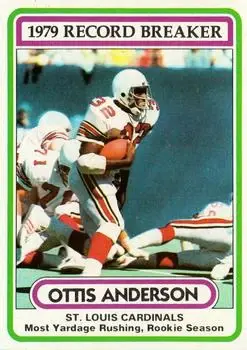 1980 Topps #1 - Ottis Anderson - St. Louis Cardinals - Front