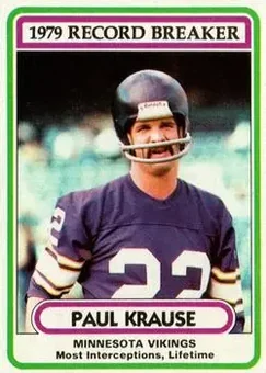 1980 Topps #4 - Paul Krause - Minnesota Vikings