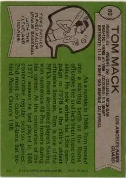 1978 Topps #80 - Tom Mack - Los Angeles Rams