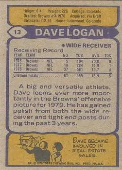 1979 Topps #13 - Dave Logan - Cleveland Browns