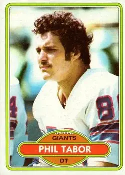 1980 Topps #14 - Phil Tabor - New York Giants - Front 1980 Topps #14 - Phil Tabor - New York Giants - Front
