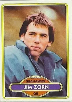 1980 Topps #20 - Jim Zorn - Seattle Seahawks - Front