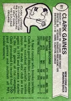 1978 Topps #81 - Clark Gaines - New York Jets