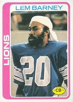 1978 Topps #82 - Lem Barney - Detroit Lions
