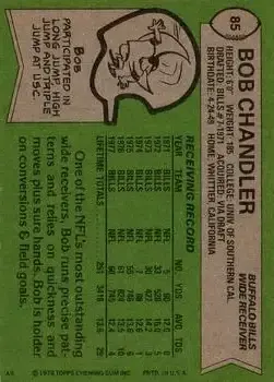 1978 Topps #85 - Bob Chandler - Buffalo Bills