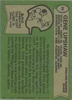 1978 Topps #90 - Eugene Upshaw - Oakland Raiders