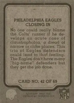 1979 Fleer Team Action #42 - Card #42 - Philadelphia Eagles - Back 1979 Fleer Team Action #42 - Card #42 - Philadelphia Eagles - Back