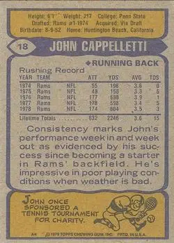 1979 Topps #18 - John Cappelletti - Los Angeles Rams
