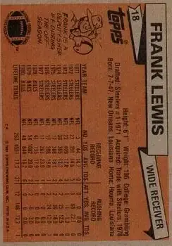 1981 Topps #18 - Frank Lewis - Buffalo Bills
