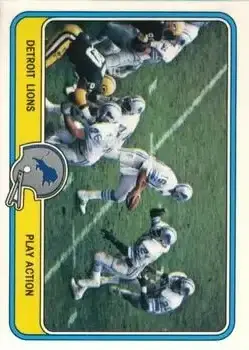 1981 Fleer Team Action #17 - Card #17 - Detroit Lions - Front