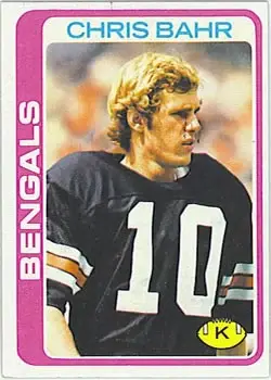 1978 Topps #94 - Chris Bahr - Cincinnati Bengals - Front 1978 Topps #94 - Chris Bahr - Cincinnati Bengals - Front