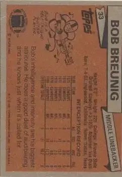 1981 Topps #33 - Bob Breunig - Dallas Cowboys