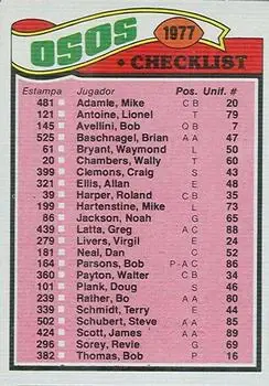 1977 Topps Mexican #204 - Card #204 - Chicago Bears - Front 1977 Topps Mexican #204 - Card #204 - Chicago Bears - Front