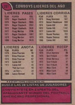 1977 Topps Mexican #207 - Card #207 - Dallas Cowboys