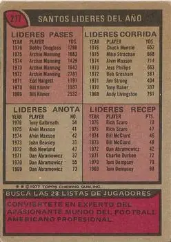 1977 Topps Mexican #217 - Card #217 - New Orleans Saints
