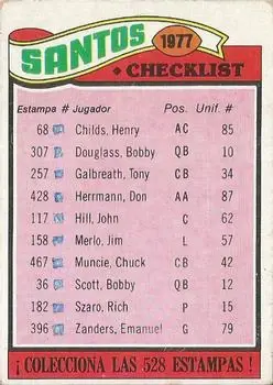 1977 Topps Mexican #217 - Card #217 - New Orleans Saints