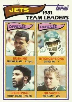 1982 Topps #160 - Card #160 - New York Jets