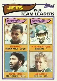 1982 Topps #160 - Card #160 - New York Jets