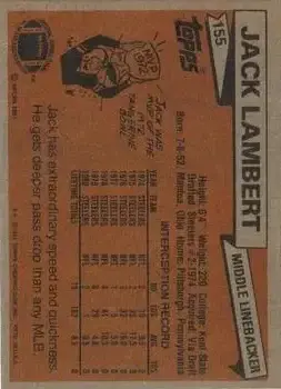 1981 Topps #155 - Jack Lambert - Pittsburgh Steelers