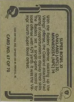 1980 Fleer Team Action #67 - Card #67 - Back