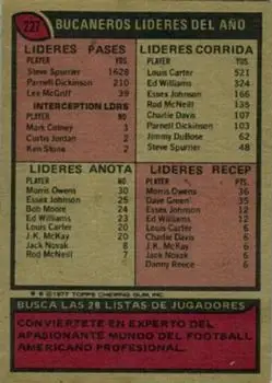 1977 Topps Mexican #227 - Card #227 - Tampa Bay Buccaneers