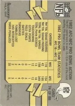 1982 Fleer Team Action #74 - Card #74