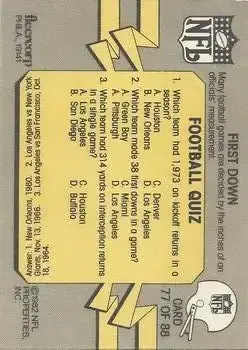1982 Fleer Team Action #77 - Card #77