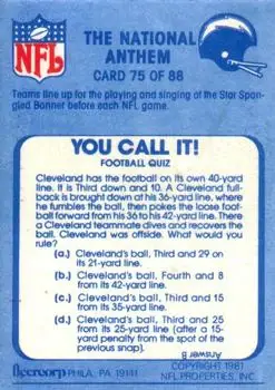 1981 Fleer Team Action #75 - Card #75 - San Diego Chargers