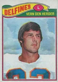 1977 Topps Mexican #233 - Vern Den Herder - Miami Dolphins - Front 1977 Topps Mexican #233 - Vern Den Herder - Miami Dolphins - Front