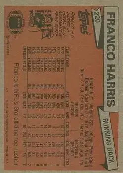 1981 Topps #220 - Franco Harris - Pittsburgh Steelers