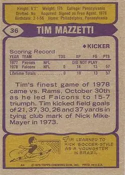 1979 Topps #36 - Tim Mazzetti - Atlanta Falcons