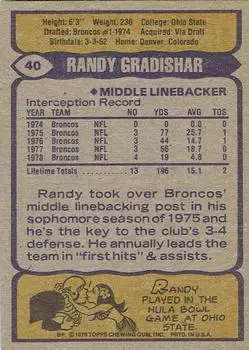 1979 Topps #40 - Randy Gradishar - Denver Broncos