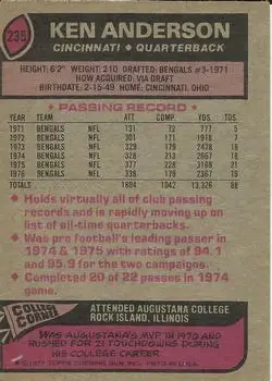 1977 Topps #235 - Ken Anderson - Cincinnati Bengals
