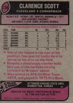 1977 Topps #238 - Clarence Scott - Cleveland Browns