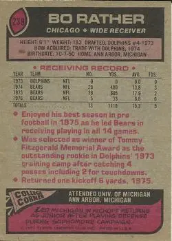1977 Topps #239 - Bo Rather - Chicago Bears