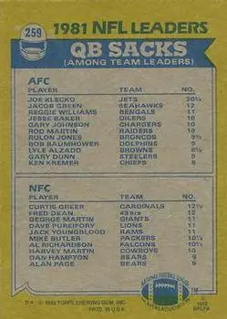 1982 Topps #259 - Card #259