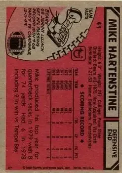1980 Topps #41 - Mike Hartenstine - Chicago Bears