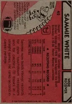 1980 Topps #42 - Sammy White - Minnesota Vikings